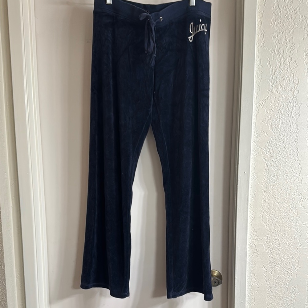 VINTAGE Juicy Couture Dark Blue Velour Trousers